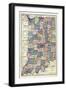 1922, Indiana State Map, Indiana, United States-null-Framed Giclee Print