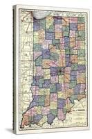 1922, Indiana State Map, Indiana, United States-null-Stretched Canvas