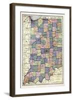 1922, Indiana State Map, Indiana, United States-null-Framed Giclee Print