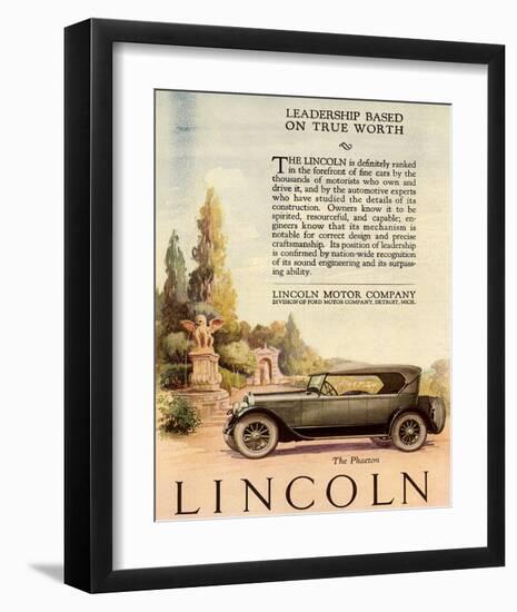 1924 Lincoln - Leadership-null-Framed Premium Giclee Print