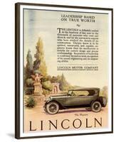 1924 Lincoln - Leadership-null-Framed Premium Giclee Print