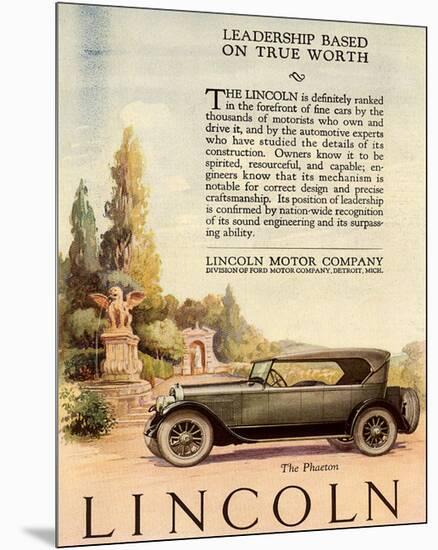 1924 Lincoln - Leadership-null-Mounted Premium Giclee Print