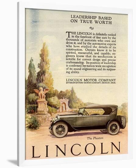 1924 Lincoln - Leadership-null-Framed Art Print