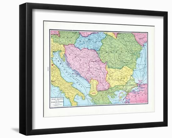 1925, Bosnia & Herzegovina, Bulgaria, Hungary, Romania, Europe, Jugo-Slavia and the Balkan - States-null-Framed Giclee Print