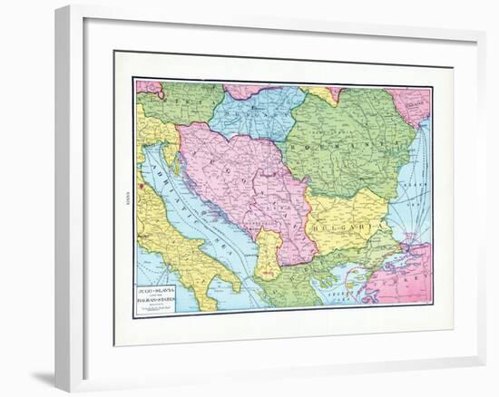 1925, Bosnia & Herzegovina, Bulgaria, Hungary, Romania, Europe, Jugo-Slavia and the Balkan - States-null-Framed Giclee Print