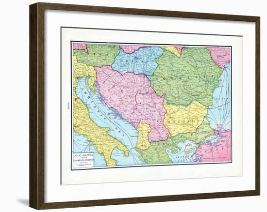 1925, Bosnia & Herzegovina, Bulgaria, Hungary, Romania, Europe, Jugo-Slavia and the Balkan - States-null-Framed Giclee Print