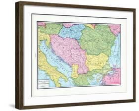 1925, Bosnia & Herzegovina, Bulgaria, Hungary, Romania, Europe, Jugo-Slavia and the Balkan - States-null-Framed Giclee Print