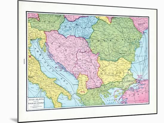 1925, Bosnia & Herzegovina, Bulgaria, Hungary, Romania, Europe, Jugo-Slavia and the Balkan - States-null-Mounted Giclee Print