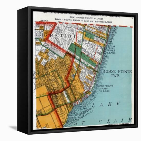 1925, Grosse Point Township, Gratiot Township, Detroit 3, Lake St. Clair, Michigan, United Sta-null-Framed Stretched Canvas