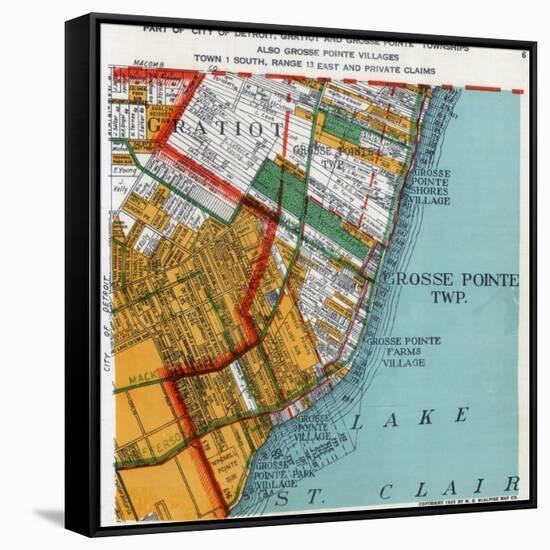 1925, Grosse Point Township, Gratiot Township, Detroit 3, Lake St. Clair, Michigan, United Sta-null-Framed Stretched Canvas