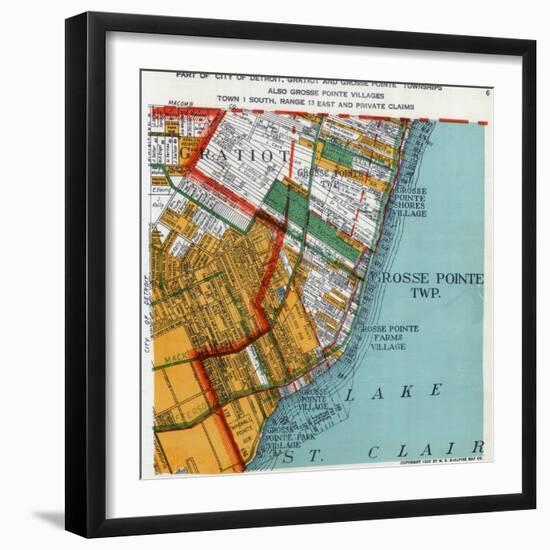 1925, Grosse Point Township, Gratiot Township, Detroit 3, Lake St. Clair, Michigan, United Sta-null-Framed Giclee Print