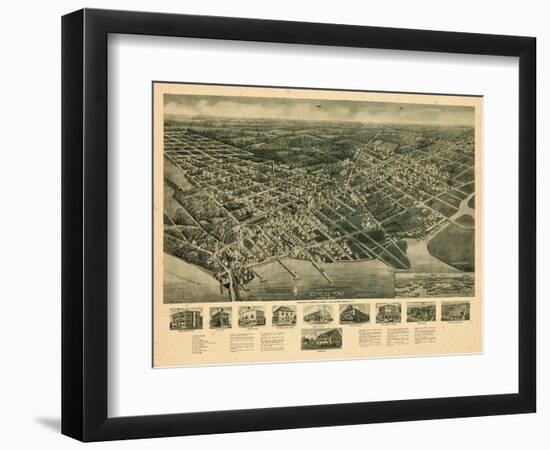 1925, Somers Point Aero View, New Jersey, United States-null-Framed Giclee Print