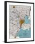 1925, Southeastern Michigan Road Map, Michigan, United States-null-Framed Giclee Print