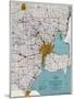1925, Southeastern Michigan Road Map, Michigan, United States-null-Mounted Giclee Print
