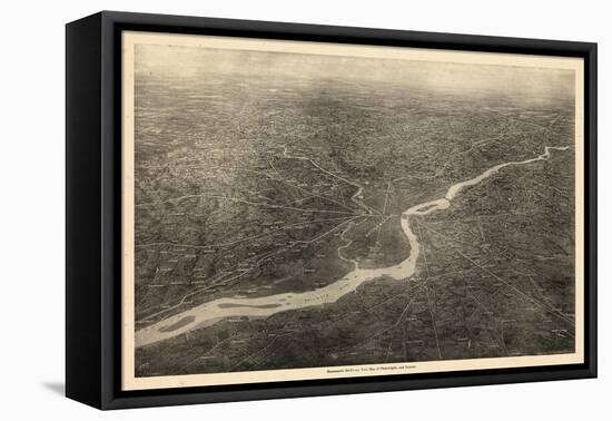 1926, Philadelphia Bird's Eye View, Pennsylvania, United States-null-Framed Stretched Canvas