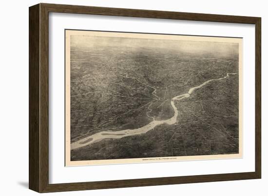 1926, Philadelphia Bird's Eye View, Pennsylvania, United States-null-Framed Giclee Print