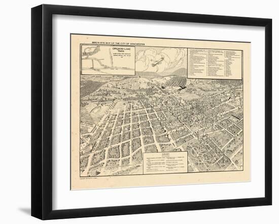 1926, Winchester Bird's Eye View, Virginia, United States-null-Framed Giclee Print