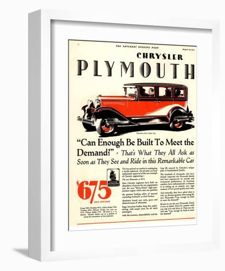 1928 Chrysler Plymouth Sedan-null-Framed Art Print