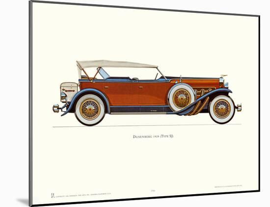 1929 Duesenberg-null-Mounted Art Print