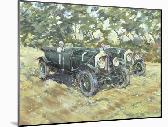 1929 Le Mans Winning Bentleys-Clive Metcalfe-Mounted Giclee Print