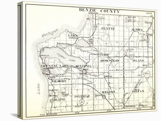 1930, Benzie County, Crystal Lake, Platte, Almira, Homestead, Inland, Gilmore, Blaine, Joyfield, We-null-Stretched Canvas