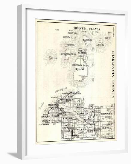 1930, Charlevoix County, St. James, Big Beaver Island, Peaine, Hayes, Evangeline, Chandler, Norwood-null-Framed Giclee Print