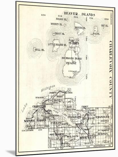 1930, Charlevoix County, St. James, Big Beaver Island, Peaine, Hayes, Evangeline, Chandler, Norwood-null-Mounted Giclee Print