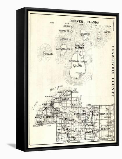 1930, Charlevoix County, St. James, Big Beaver Island, Peaine, Hayes, Evangeline, Chandler, Norwood-null-Framed Stretched Canvas