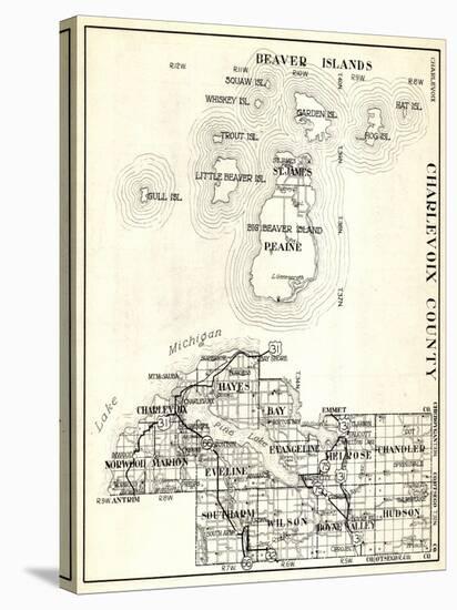 1930, Charlevoix County, St. James, Big Beaver Island, Peaine, Hayes, Evangeline, Chandler, Norwood-null-Stretched Canvas