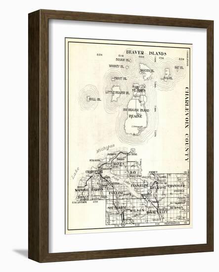 1930, Charlevoix County, St. James, Big Beaver Island, Peaine, Hayes, Evangeline, Chandler, Norwood-null-Framed Giclee Print