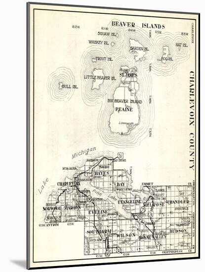 1930, Charlevoix County, St. James, Big Beaver Island, Peaine, Hayes, Evangeline, Chandler, Norwood-null-Mounted Giclee Print