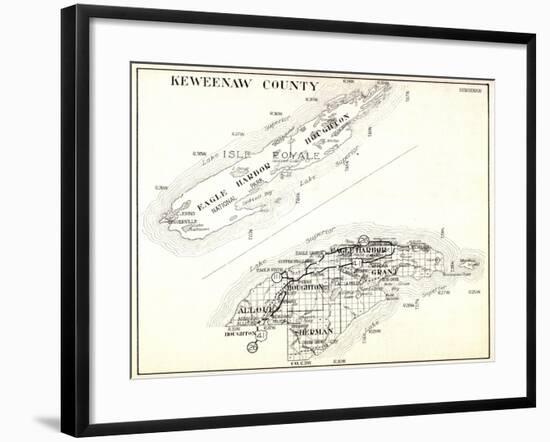 1930, Keweenaw County, Eagle Harbor, Houghton, Allouez, Sherman, Grank, Isle Royale, Michigan, Unit-null-Framed Giclee Print