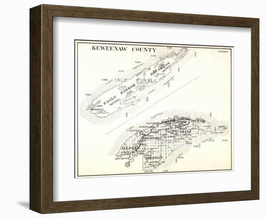 1930, Keweenaw County, Eagle Harbor, Houghton, Allouez, Sherman, Grank, Isle Royale, Michigan, Unit-null-Framed Giclee Print