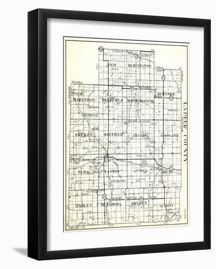 1930, Lapeer County, Rich, Burlington, Marathon, Deerfield, North Branch, Burnside, Oregon, Mayfiel-null-Framed Giclee Print