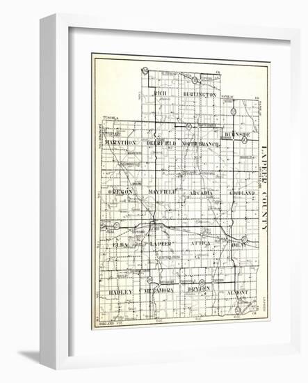 1930, Lapeer County, Rich, Burlington, Marathon, Deerfield, North Branch, Burnside, Oregon, Mayfiel-null-Framed Giclee Print