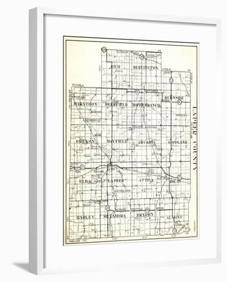 1930, Lapeer County, Rich, Burlington, Marathon, Deerfield, North Branch, Burnside, Oregon, Mayfiel-null-Framed Giclee Print