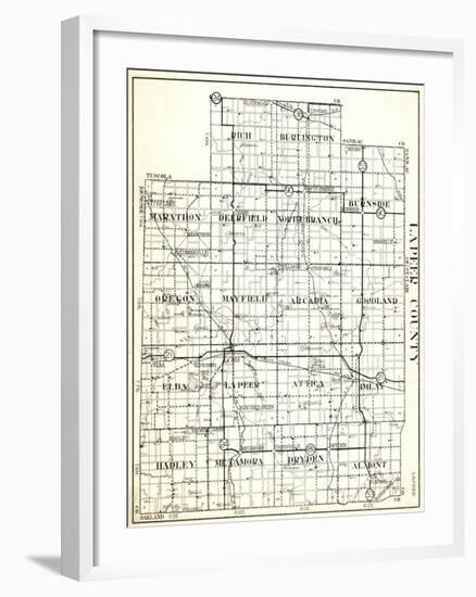 1930, Lapeer County, Rich, Burlington, Marathon, Deerfield, North Branch, Burnside, Oregon, Mayfiel-null-Framed Giclee Print
