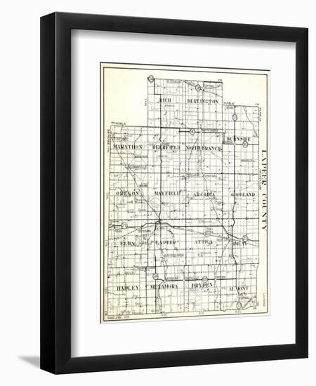 1930, Lapeer County, Rich, Burlington, Marathon, Deerfield, North Branch, Burnside, Oregon, Mayfiel-null-Framed Premium Giclee Print