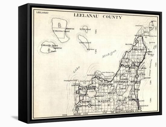 1930, Leelanau County, Empire, Kasson, Solon, Elmwood, Glen Arbor, Cleveland, Centerville, Bingham-null-Framed Stretched Canvas