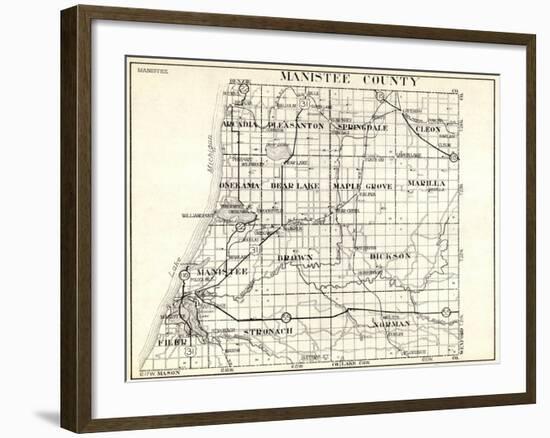 1930, Manistee County, Arcadia, Pleasanton, Springdale, Cleon, Onekama, Bear Lake, Maple Grove, Mic-null-Framed Giclee Print