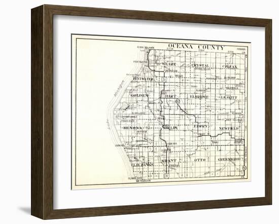 1930, Oceana County, Pentwater, Weare, Crystal, Colfax, Golden, Hart, Elbridge, Leavitt, Benona, Sh-null-Framed Giclee Print