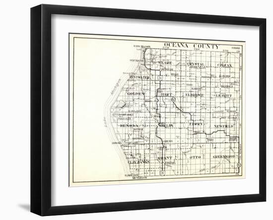 1930, Oceana County, Pentwater, Weare, Crystal, Colfax, Golden, Hart, Elbridge, Leavitt, Benona, Sh-null-Framed Giclee Print