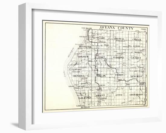 1930, Oceana County, Pentwater, Weare, Crystal, Colfax, Golden, Hart, Elbridge, Leavitt, Benona, Sh-null-Framed Giclee Print