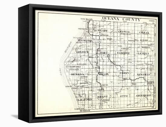 1930, Oceana County, Pentwater, Weare, Crystal, Colfax, Golden, Hart, Elbridge, Leavitt, Benona, Sh-null-Framed Stretched Canvas