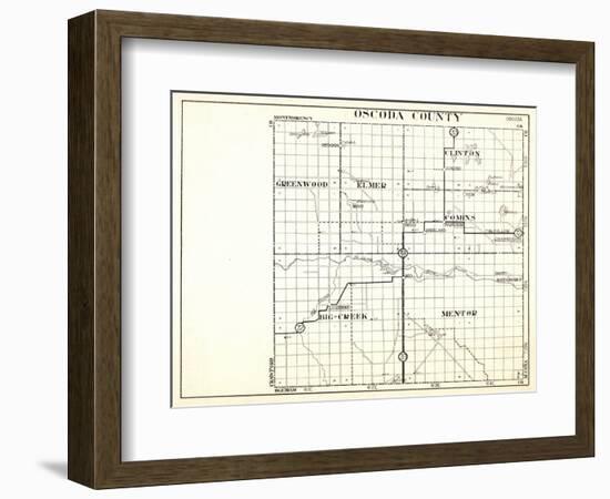 1930, Oscoda County, Greenwood, Elmer, Clinton, Comins, Big Creek, Mentor, Hardy, Luzerne, Michigan-null-Framed Giclee Print