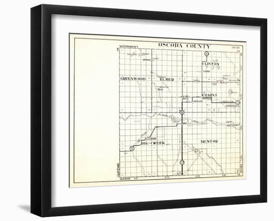 1930, Oscoda County, Greenwood, Elmer, Clinton, Comins, Big Creek, Mentor, Hardy, Luzerne, Michigan-null-Framed Giclee Print