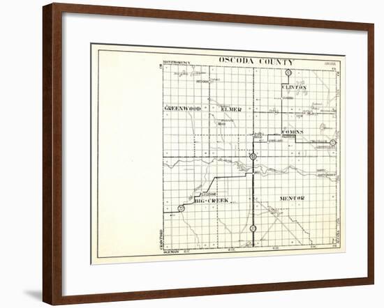 1930, Oscoda County, Greenwood, Elmer, Clinton, Comins, Big Creek, Mentor, Hardy, Luzerne, Michigan-null-Framed Giclee Print