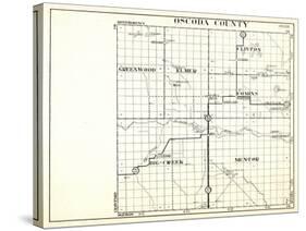 1930, Oscoda County, Greenwood, Elmer, Clinton, Comins, Big Creek, Mentor, Hardy, Luzerne, Michigan-null-Stretched Canvas