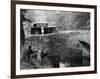 1930 Triumph Super 7 on a Stone Bridge in Rural England, 1930's-null-Framed Photographic Print