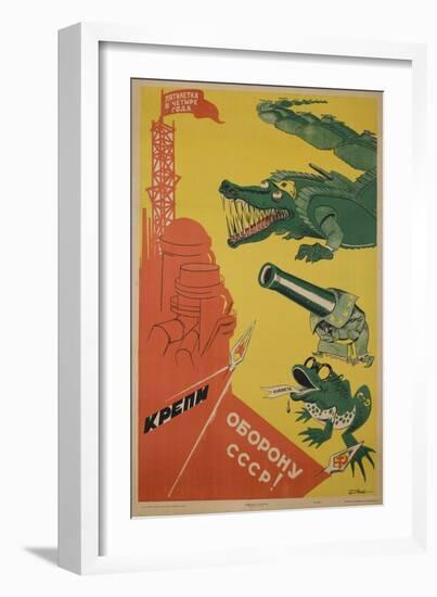 1930 USSR CCCP Soviet Union Propaganda Poster 5 Year Plan in 4 Years-null-Framed Giclee Print